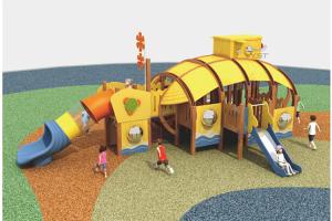 Quality Galvanized Pipe Wooden Playground Equipment 1050*950*365cm wholesale