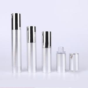 Quality 10ml 15ml 20ml 30ml silver plastic PP ABS AS manufacturers airless pump bottle wholesale cosmetic packaging wholesale