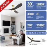 60 Inches Luxury 3 Wooden Blades Ceiling Light With Fan Quiet Dc Motor