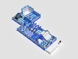 Quality PVC Commercial Inflatable Obstacles Course Blue &amp; White Customized wholesale