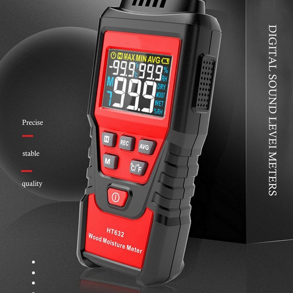 EMC Digital Wood Moisture Meter , 99.9%RH Hygrometer Moisture Meter