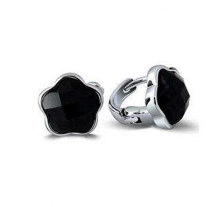 Quality 925 Sterling Silver Star Black Onyx Stud Earrings (XH03125W) wholesale