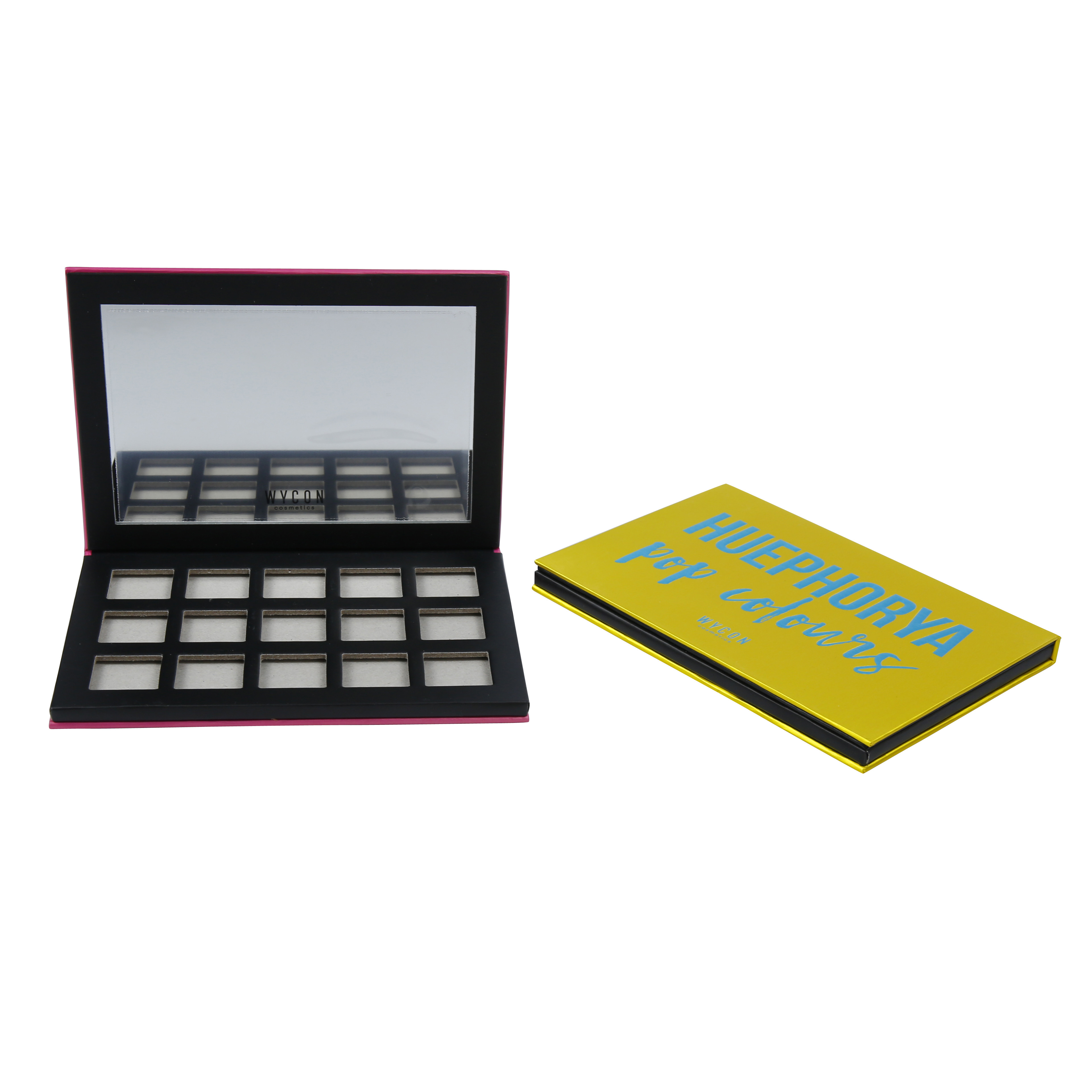15 Colors Empty Eyeshadow Palette C2S Paper Cosmetics Makeup Palette With Mirror