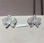 C orchid Earrings 18K white gold, each with 27 diamonds.Carving delicate petals