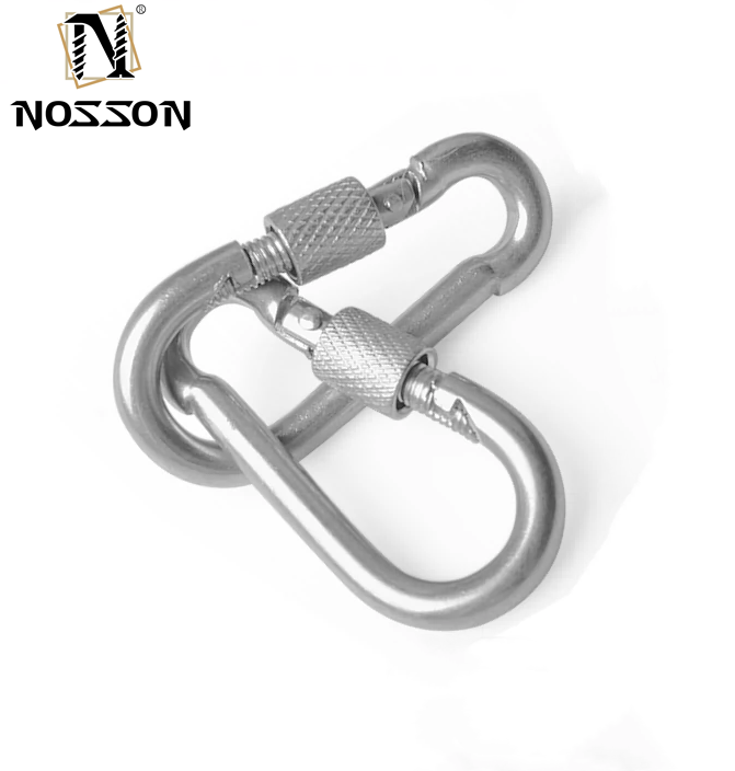 3/8 Inch Quick Link Carabiners Highly Polished Stainless Steel Oval Locking Carabiners Heavy Duty Chain Link Connector