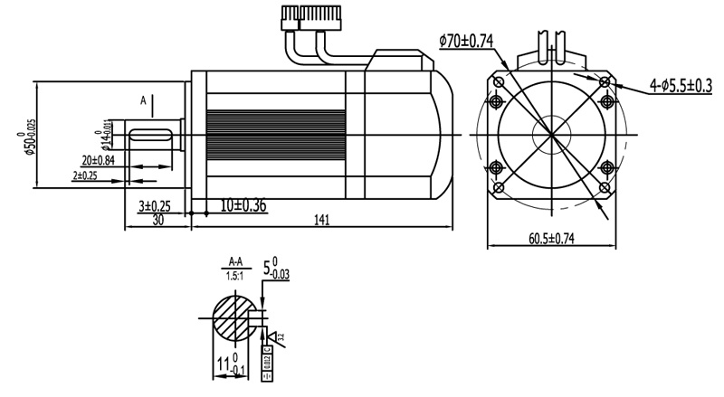 AC 12v Synchronous CNC Servo Motor 400 Watt For Printing Equipment , CE UL ISO Certificaiton