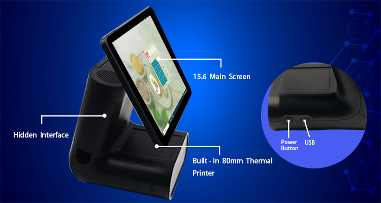 SDK Function 15.6" Full HD 1080P Dual Screen Self-Service Machine with Thermal Printer
