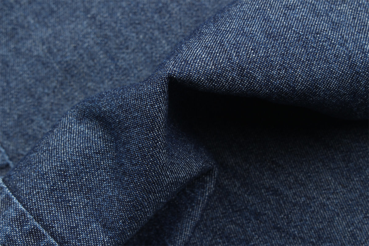 5 Onces 100% Cotton Indigo Blue Rigid Denim Jeans Fabric For Shirts