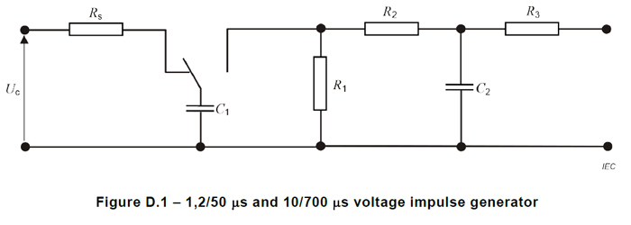 IEC 62368-1 Test Generator , Impulse Test Generator Circuit 1 Of Table D.1.