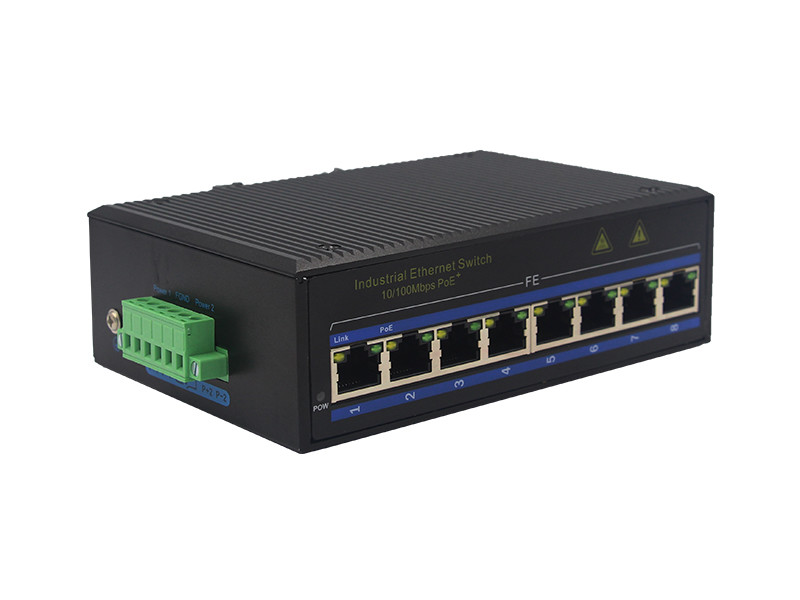 UT08FP unmanaged industrial 8port 10/100M UTP RJ45 POE ethernet switch DIN Rail