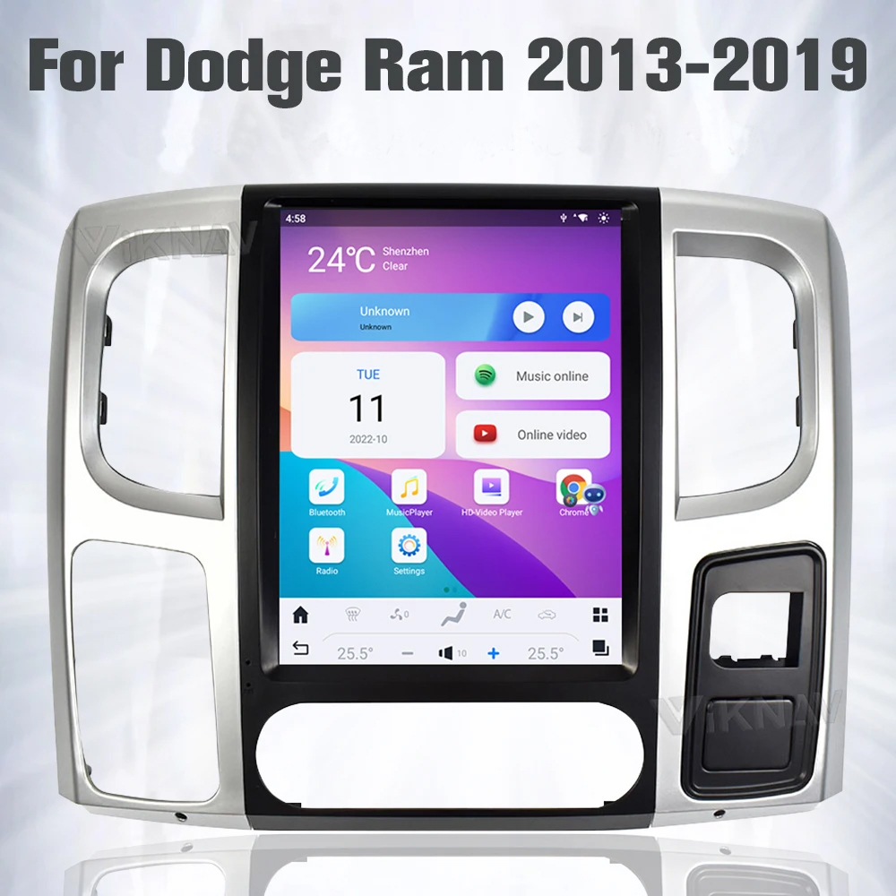 Viknav Car Radio For Dodge Ram (2013-2019) 12.1 inch Android Head Unit LCD screen Auto Stereo Player Multimedia Player