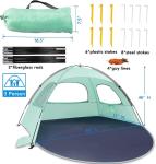 WhiteFang Beach Tent Anti-UV Portable Sun Shade Shelter for 3/4/6 Person,
