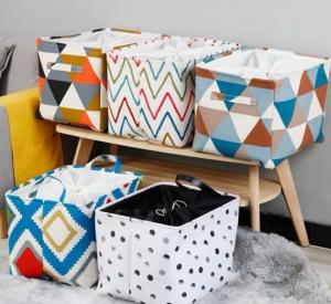 Quality Clothing box canvas cotton linen folding Oxford cloth storage toy storage organizer wholesale