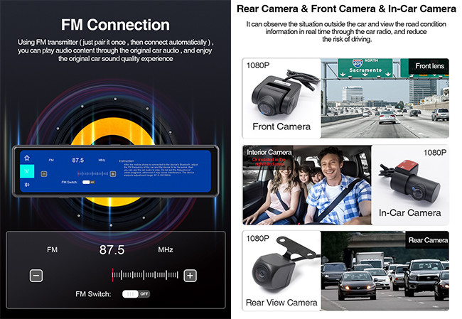 11.26 Inch Car Dash Cam Car DVR Camera Auto Digital Video Recorder Camcorder
