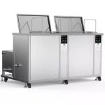 Double Tanks Industrial Ultrasonic Parts Cleaner With Hot Air Drying 135L