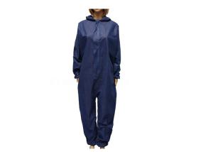 Quality Dark Blue Disposable Isolation Gown , Disposable Protective Coverall With Hood wholesale