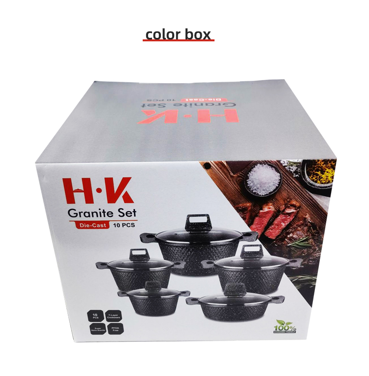 Multifunction 10pcs Black / White Cooking Pot Set Aluminum Non Stick