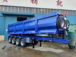 Durable Steel 4 Axles Rear Dump Semi-Trailer Wabco Brake System Customizable