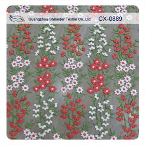 Quality Muti - Color Floral Embroidered Lace fabric , Crochet Fashion Textiles wholesale
