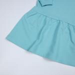 Blue Color French Terry Fabric Boutique Holiday Dress