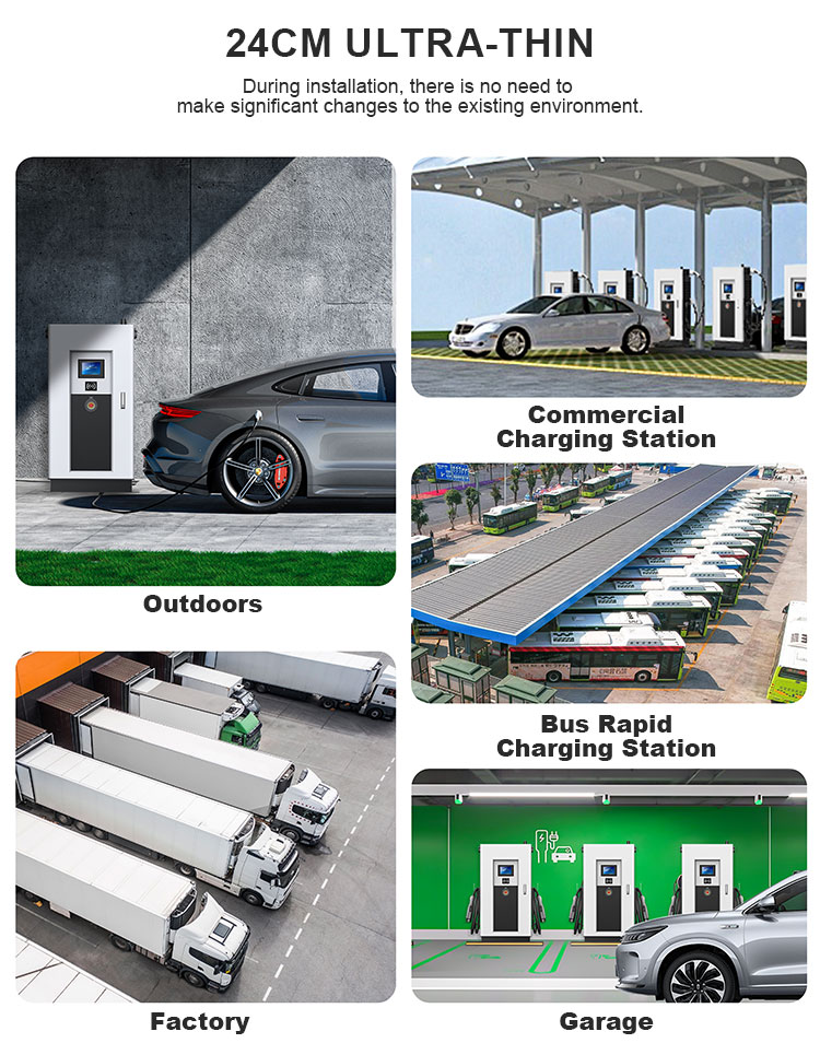 200A Output Current Double Gun OCPP EV Charger Commercial Fast Charger for Energy Acceptable Input Voltage Range 3-phase