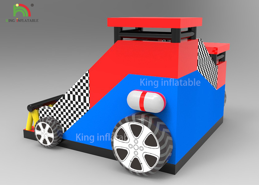 10x9x6.5 M Inflatable Jumping Castle Toddler Racing Car Dry Slide With Pool