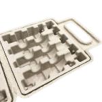 Recycled bagasse natural brown pulp wine bottle packing inner tray dry press