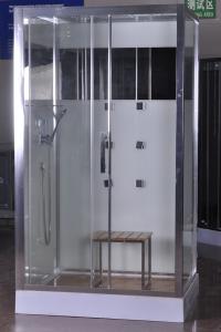 Quality 1200x800x2150mm Rectangular Shower Cabins With Bamboo Seat wholesale