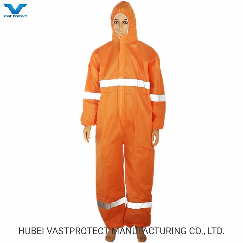 PPE Industrial Safety Waterproof Breathable Chemical White Disposable Overalls