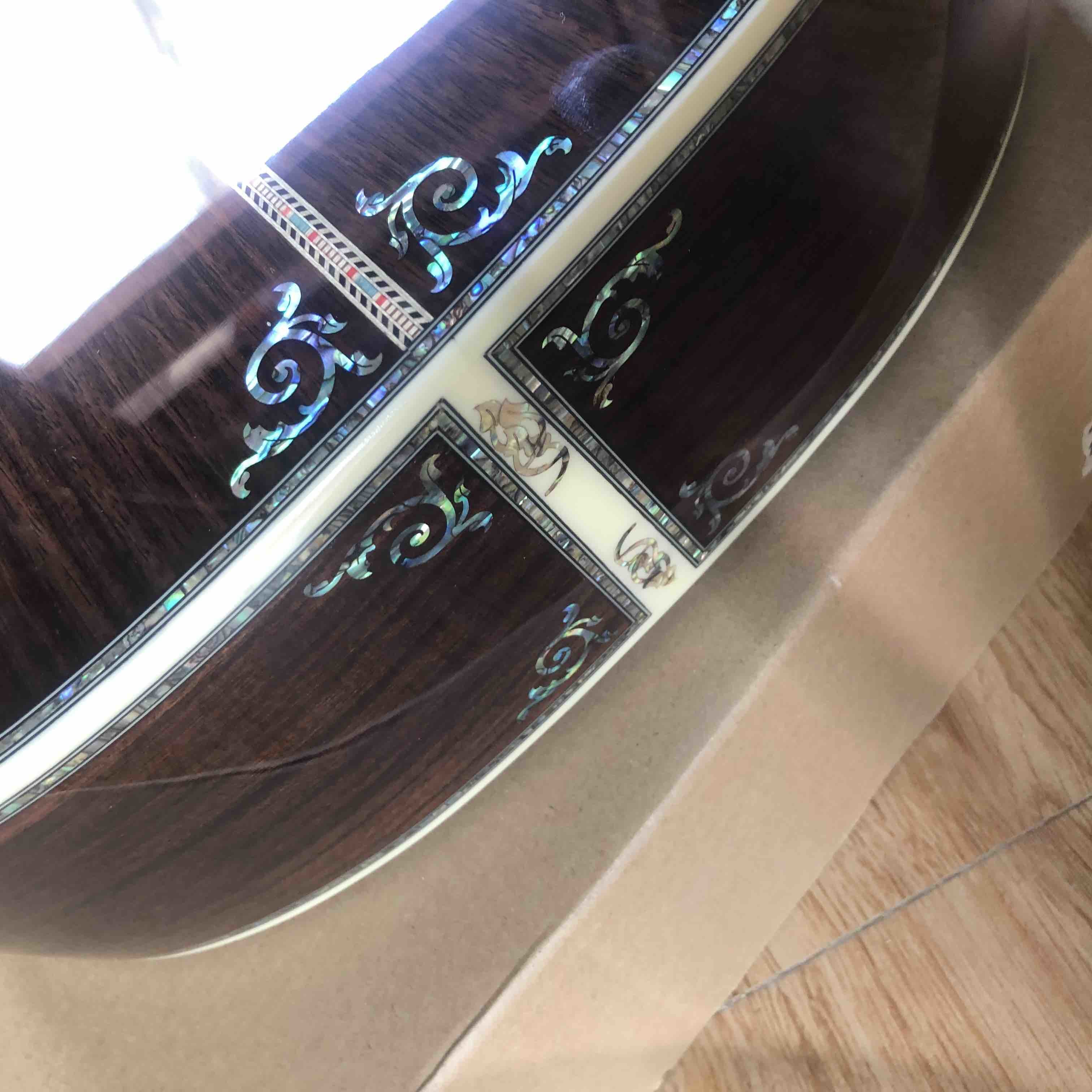 Custom Sunbrust Solid spruce top Tree Abalone inlays 41 inch 45D style acoustic guitar free shipping