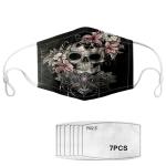 3D Sugar Skull Printed Reusable Face Mask Coverings