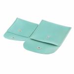 Snap Button Double sided 8*8cm Velvet Jewelry Pouch