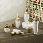 Pearl White Cosmetic Bottle Set 30ml 100ml Hyaluronic Acid Glass Skincare