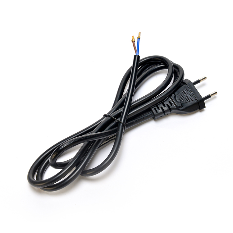 Oxygen Free Bared Stranded Copper Conductor Material 2.5A Brazil 2 Round Pin Plug Power Cords for Household Appliances