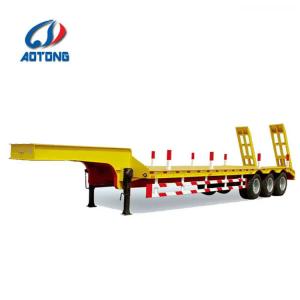 Quality AOTONG 4 Axles 100 Ton Heavy Haul Tractor Front Load Neck Low Bed Trailer in South Africa wholesale