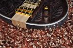 Custom bass guitar Carved flower body Neck through body 4 string electric bass