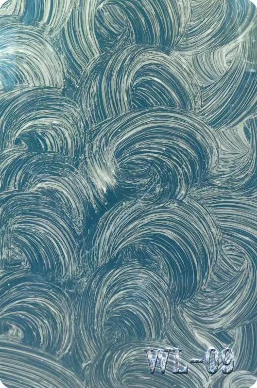 1220x2440mm Gray Green Whirlpool Cast Acrylic Sheet Home Door Window Decor
