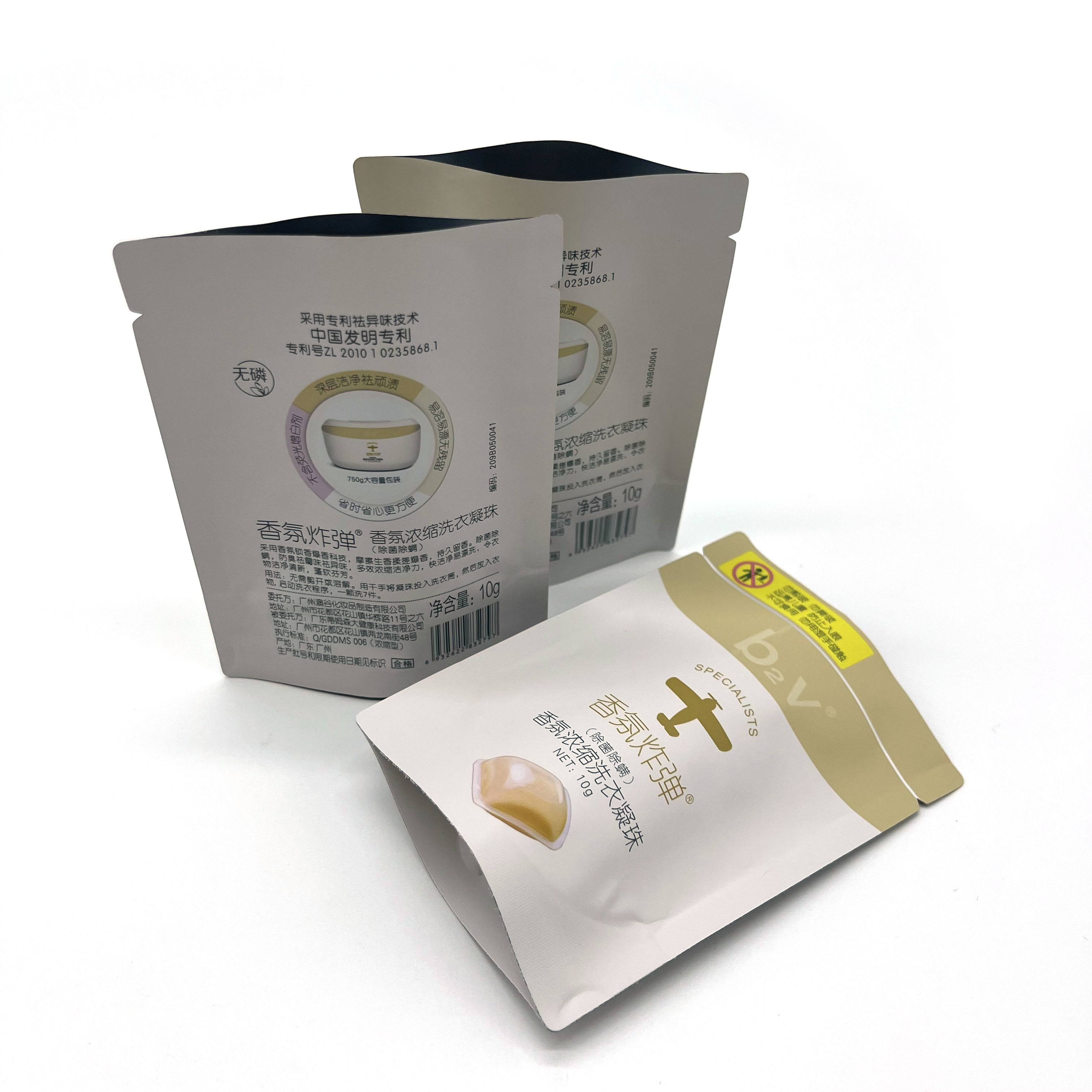 Custom Small Stand Up Zipper Pouch Airtight Aluminum Foil Laminated Resealable Smell Proof Zipper Tea Bag