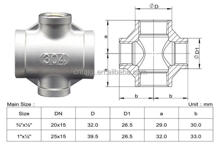 ODM Support Tee Connector Stainless Steel 304 316 Plumbing Fittings NPT BSP Threaded Connection Equal Tee Pipe Fittings