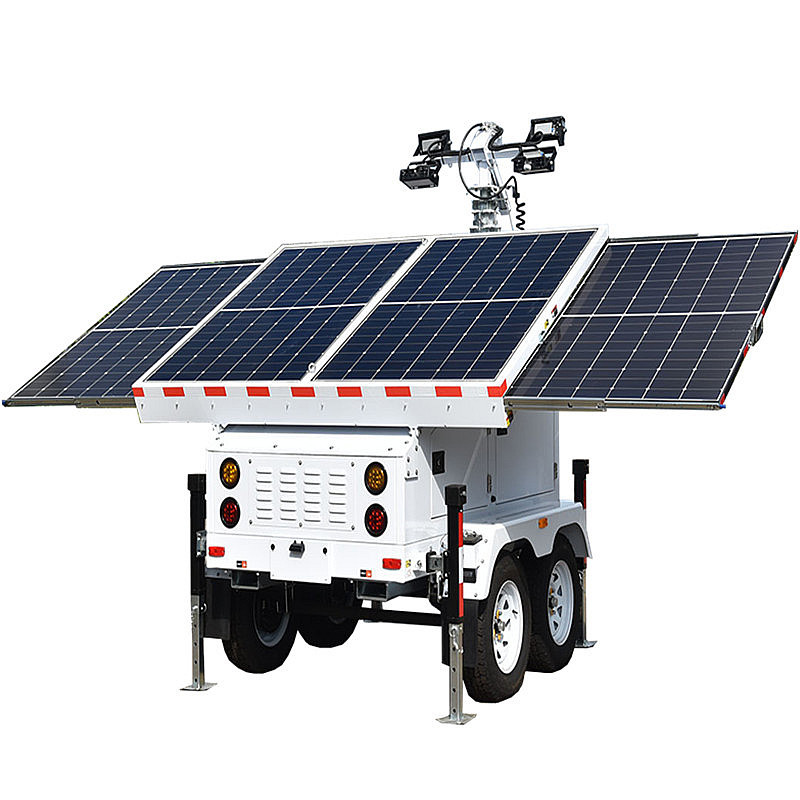 Towable Light Tower Generator Light Tower Height 5 Sections 7M Mobile Solar Light Tower Rental