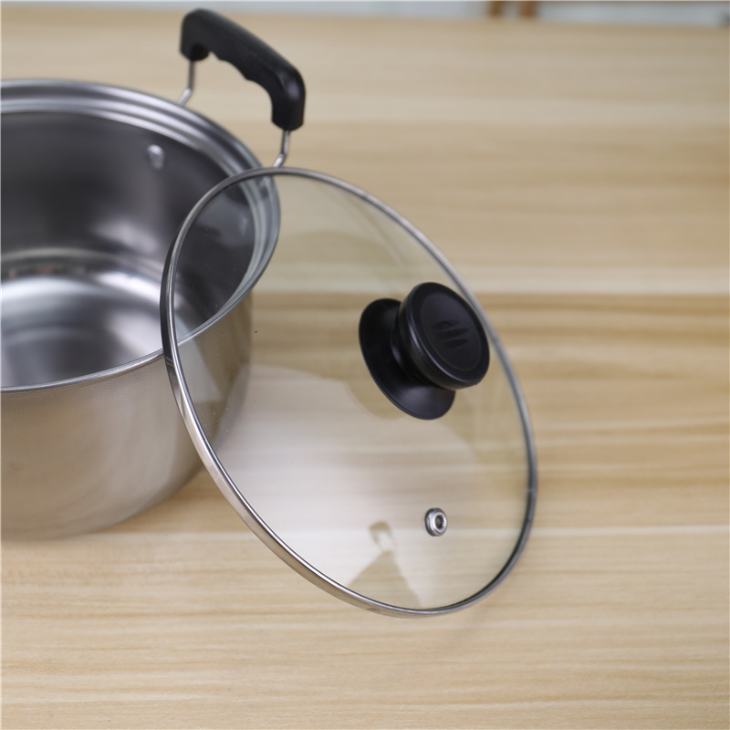 American style 5pcs cookware set kitchen nonstick cooking pot with glass lid