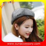 QF17070 Sun Accessory customized corduroy beret hat ,ladies beret hat