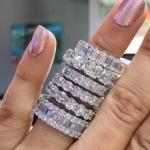 S925 Sterling Silver Moissanite Wedding Bands Round Cut 3mm 1.5 Carat Diamond