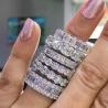 Buy cheap S925 Sterling Silver Moissanite Wedding Bands Round Cut 3mm 1.5 Carat Diamond from wholesalers