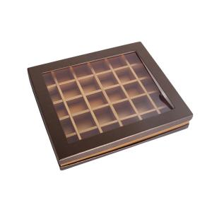 Quality Square 30pcs Chocolate Two Piece Rigid Box PVC Display Window wholesale