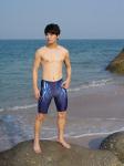 Men's brand swim mens beach Surf swimsuit knee length bathing swimming shorts