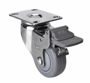 Quality Single Ball Bearing Grey TPE Caster Ideal for Edl Chrome 2.5&quot; 70kg Plate Brake 37225-57 wholesale