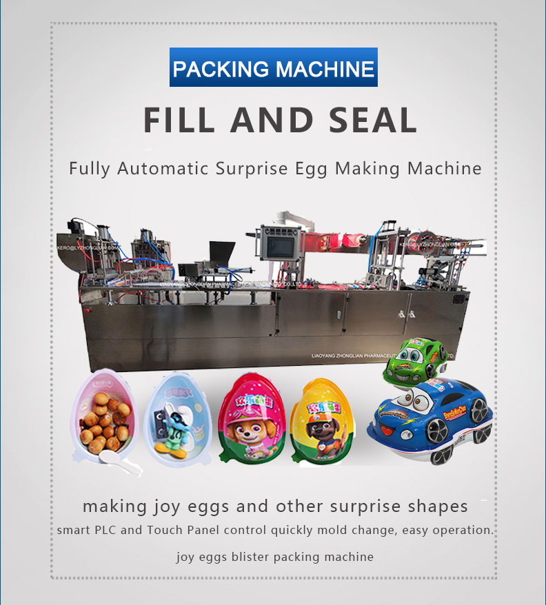Surprise Chocolate Egg Blister Packing Machine with Small Footprint 6500*1000*1800mm