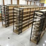 Steel And Wood CombinedDouble Side Supermarket Rack For Supermarket