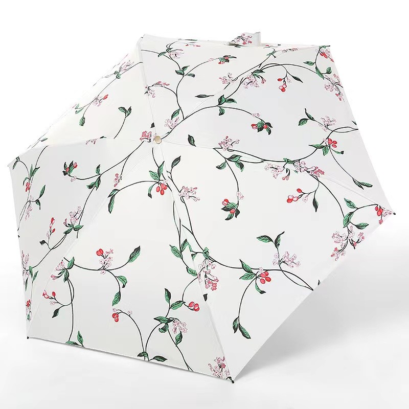 Super Mini 19 Inch 5 Fold Umbrella Ultralow Light Sunblock UV Pocket Mini Umbrella